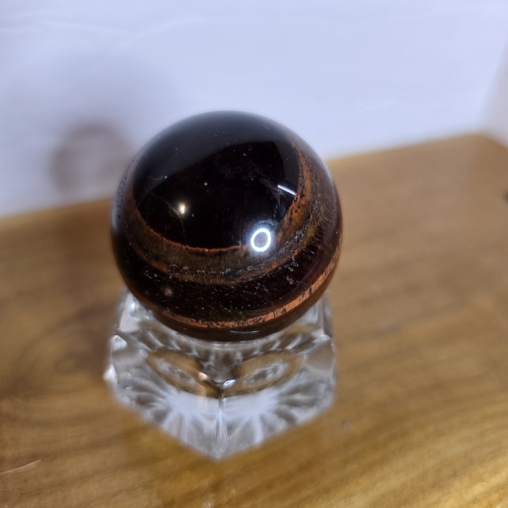 Red Tiger's Eye Crystal Sphere Polished Gemstone Ball – Stand Not Included